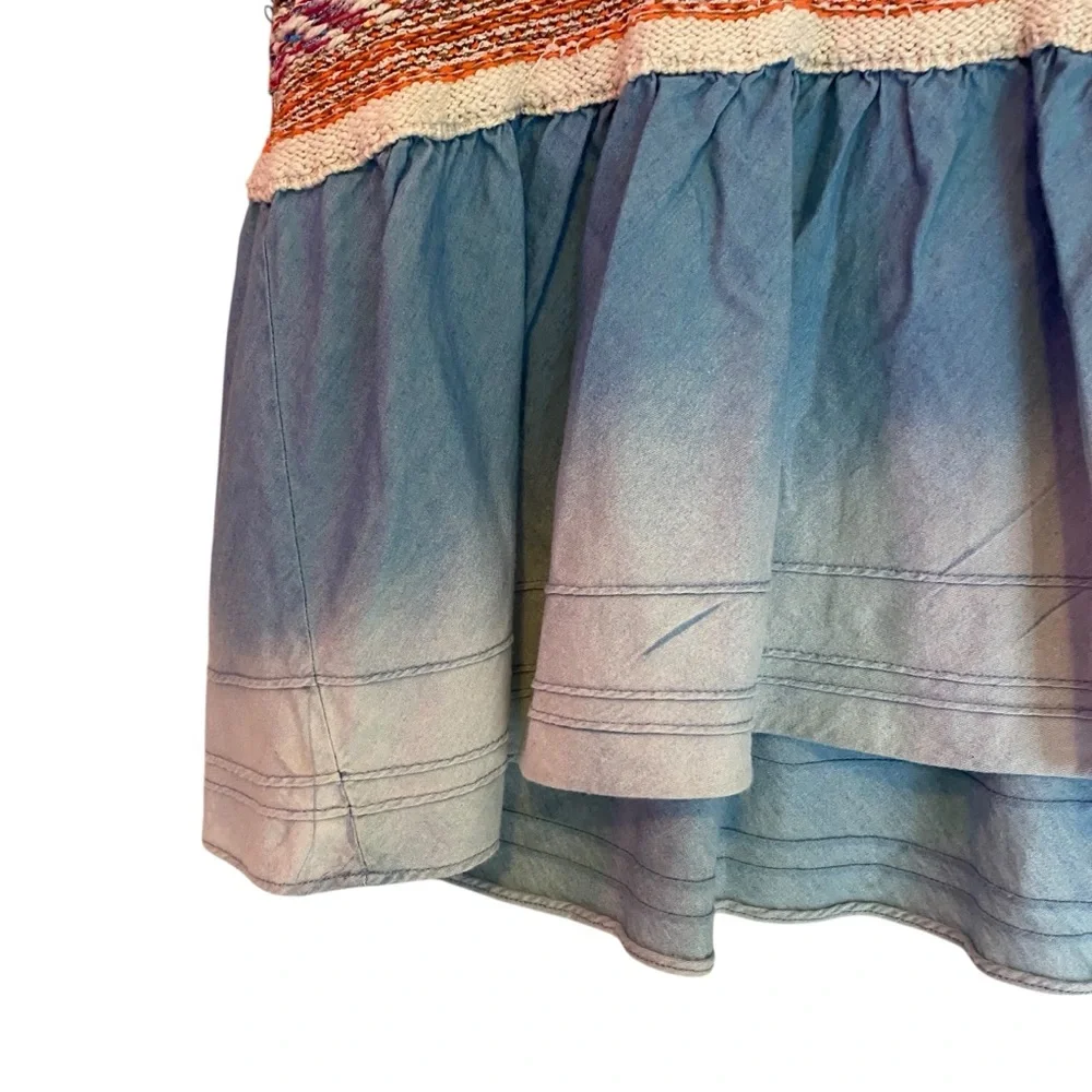 Pilcro Multicolor Knit Blouse with Blue Hem - Picture 3 of 6